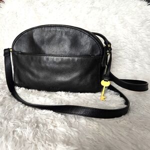 Fossil Black Leather Chelsea Crossbody Purse